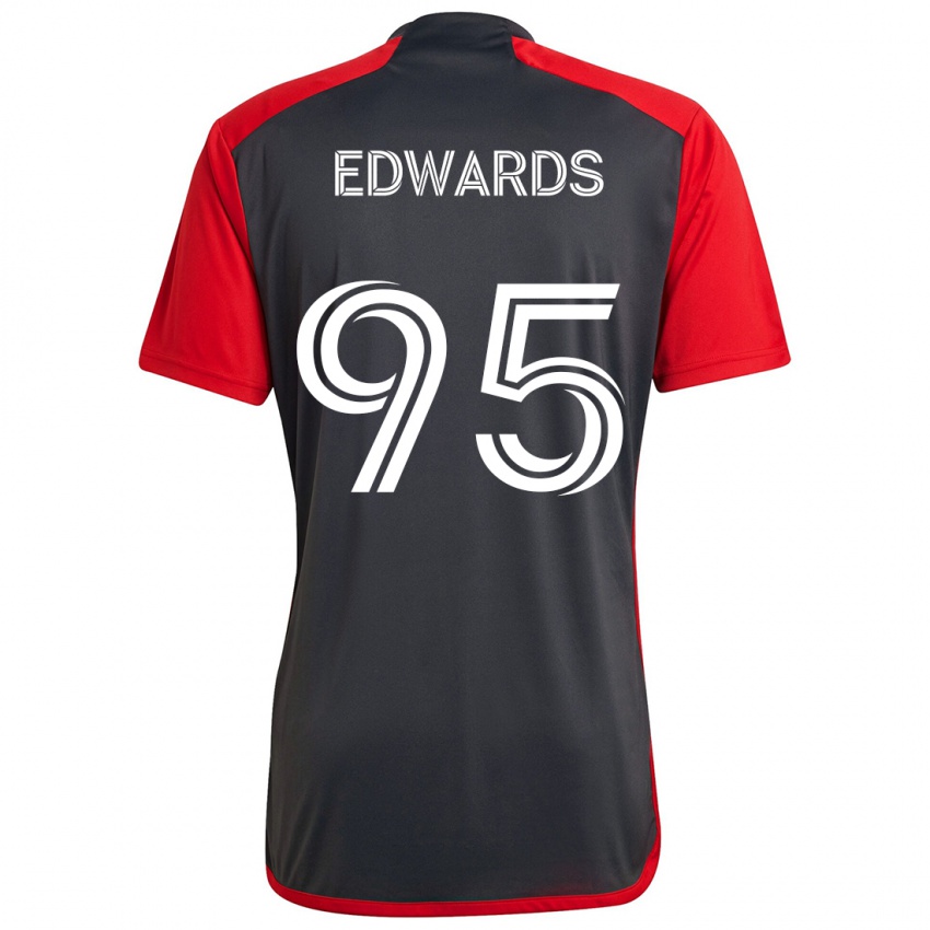 Kinder Nathaniel Edwards #95 Grau Rot Heimtrikot Trikot 2024/25 T-Shirt