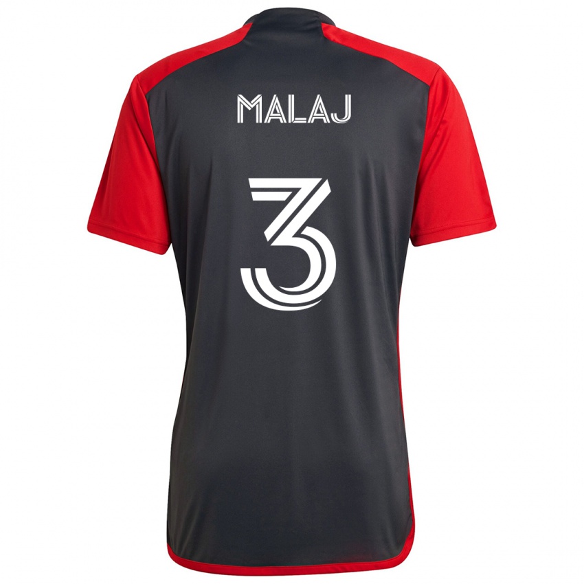 Kinder Albert Malaj #3 Grau Rot Heimtrikot Trikot 2024/25 T-Shirt