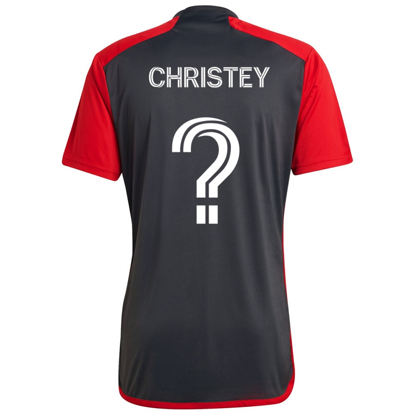 Kinder Quentin Christey #0 Grau Rot Heimtrikot Trikot 2024/25 T-Shirt