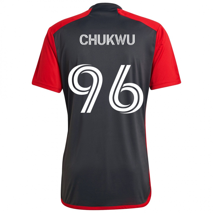 Kinder Richard Chukwu #96 Grau Rot Heimtrikot Trikot 2024/25 T-Shirt