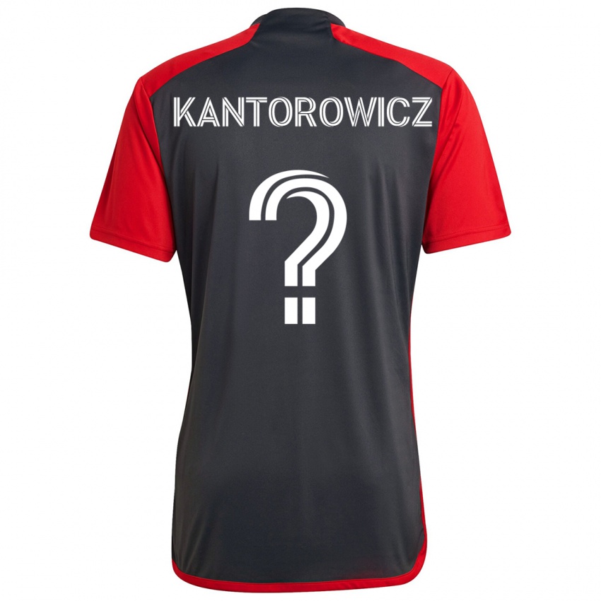 Kinder Dominic Kantorowicz #0 Grau Rot Heimtrikot Trikot 2024/25 T-Shirt