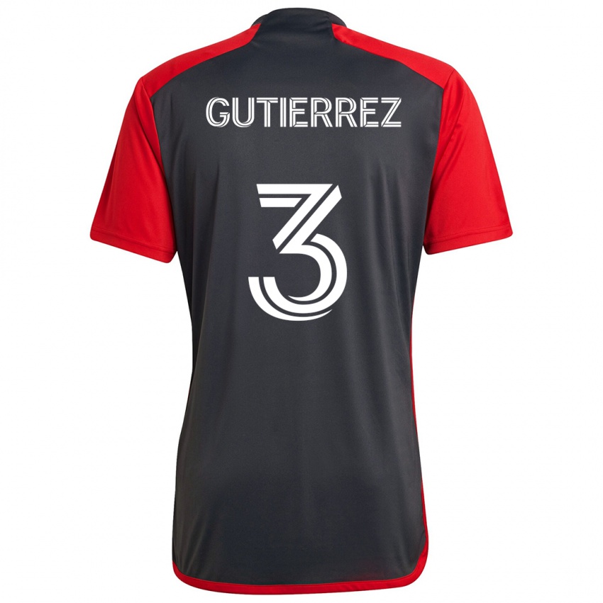 Kinder Cristián Gutiérrez #3 Grau Rot Heimtrikot Trikot 2024/25 T-Shirt