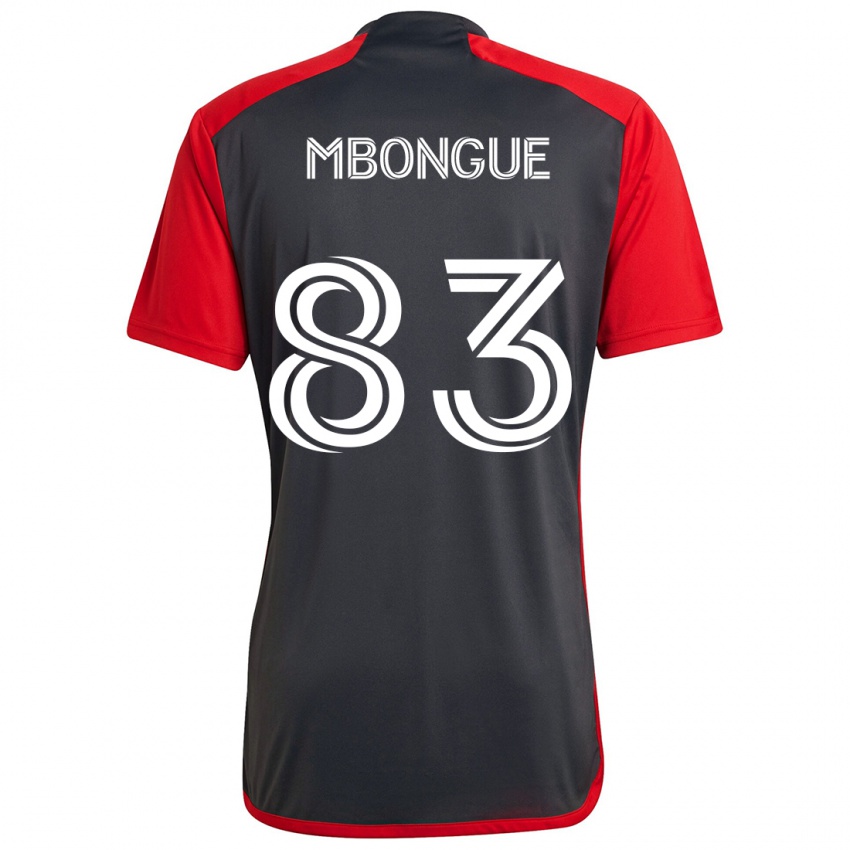 Kinder Hugo Mbongue #83 Grau Rot Heimtrikot Trikot 2024/25 T-Shirt