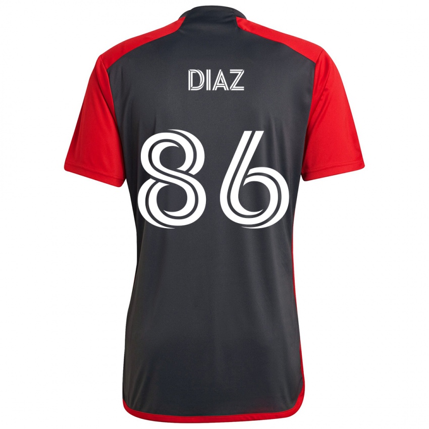 Kinder Alec Díaz #86 Grau Rot Heimtrikot Trikot 2024/25 T-Shirt