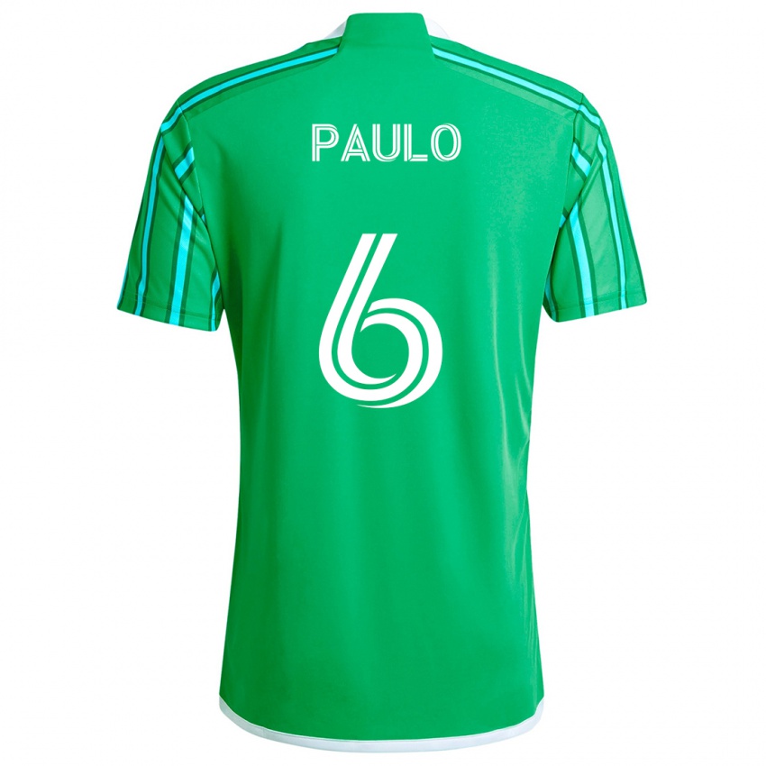 Kinder João Paulo #6 Grün Weiß Heimtrikot Trikot 2024/25 T-Shirt