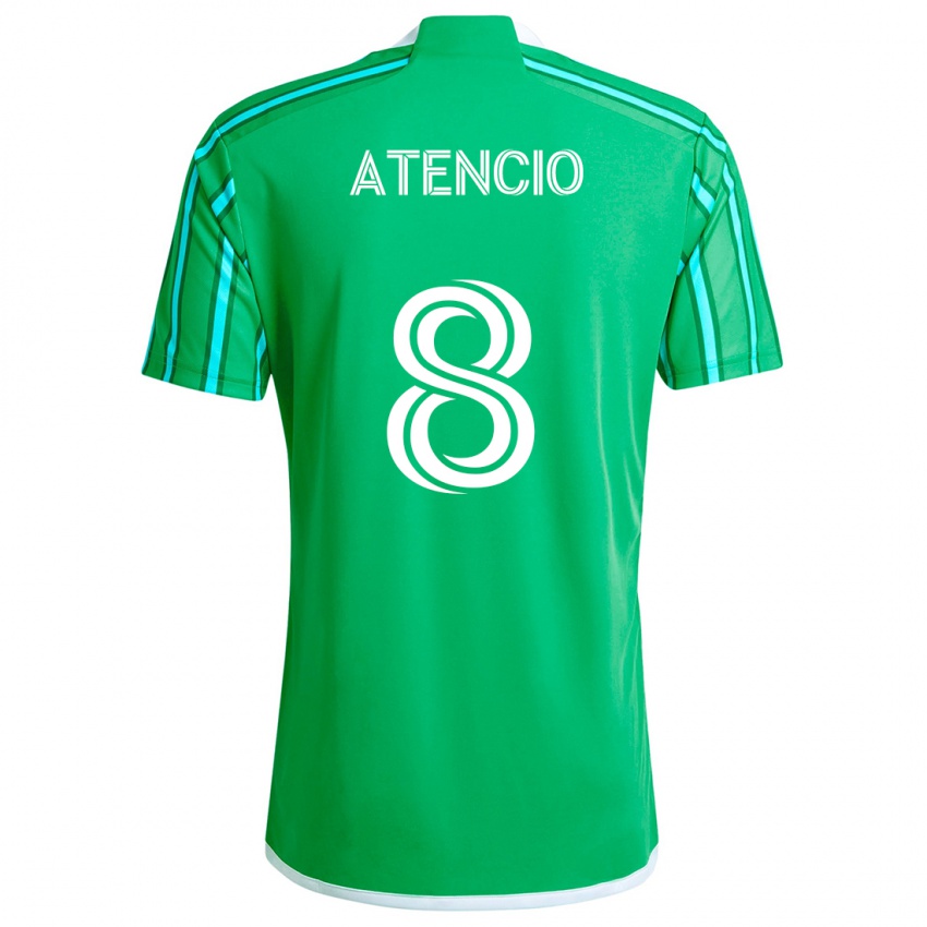 Kinder Josh Atencio #8 Grün Weiß Heimtrikot Trikot 2024/25 T-Shirt