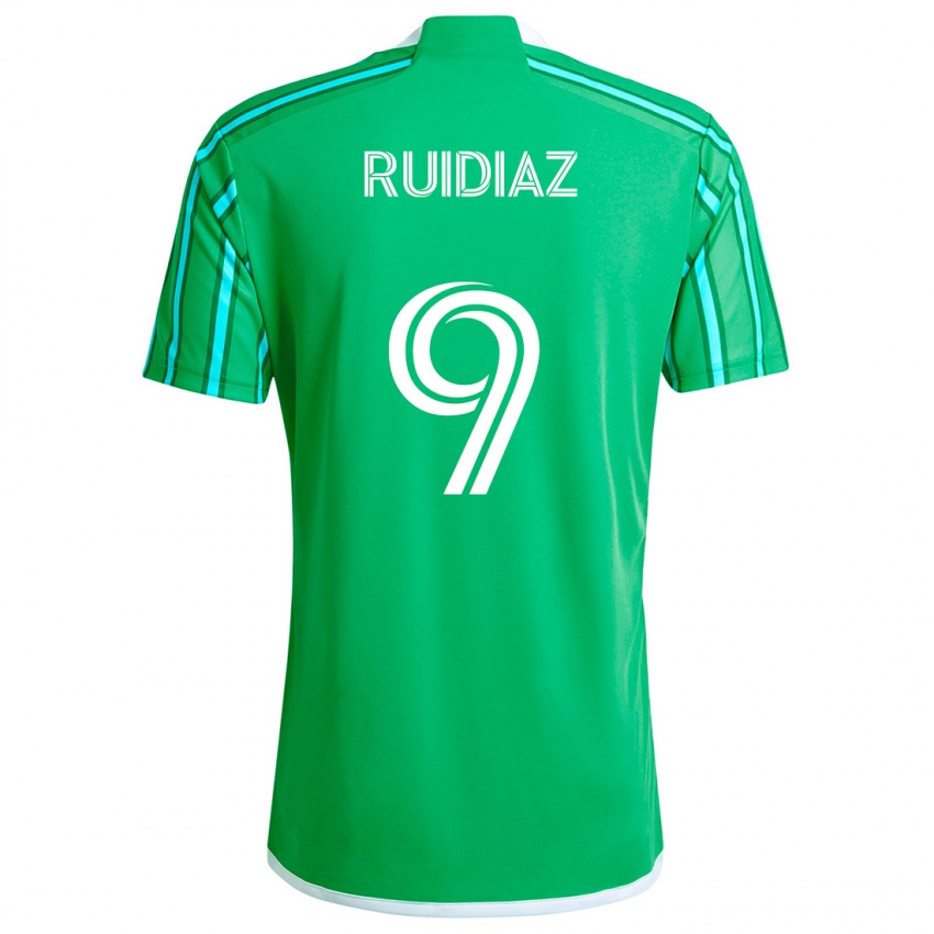 Kinder Raúl Ruidíaz #9 Grün Weiß Heimtrikot Trikot 2024/25 T-Shirt