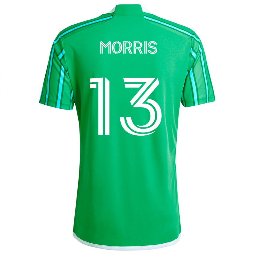 Kinder Jordan Morris #13 Grün Weiß Heimtrikot Trikot 2024/25 T-Shirt