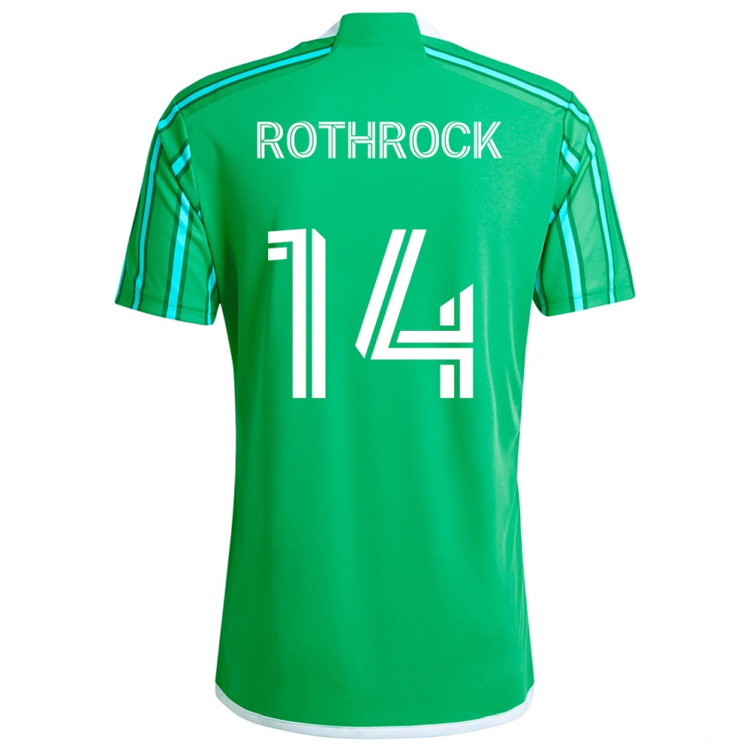 Kinder Paul Rothrock #14 Grün Weiß Heimtrikot Trikot 2024/25 T-Shirt