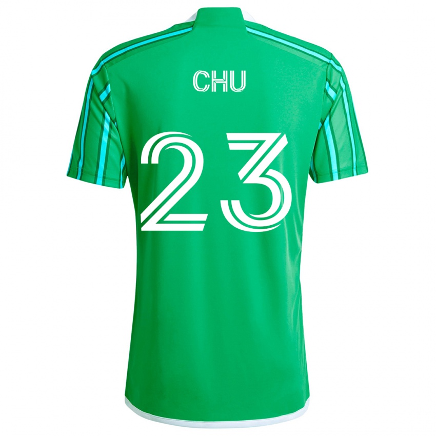 Kinder Léo Chú #23 Grün Weiß Heimtrikot Trikot 2024/25 T-Shirt