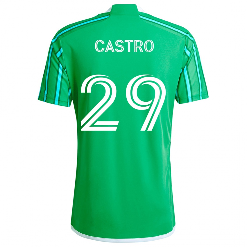 Kinder Jacob Castro #29 Grün Weiß Heimtrikot Trikot 2024/25 T-Shirt