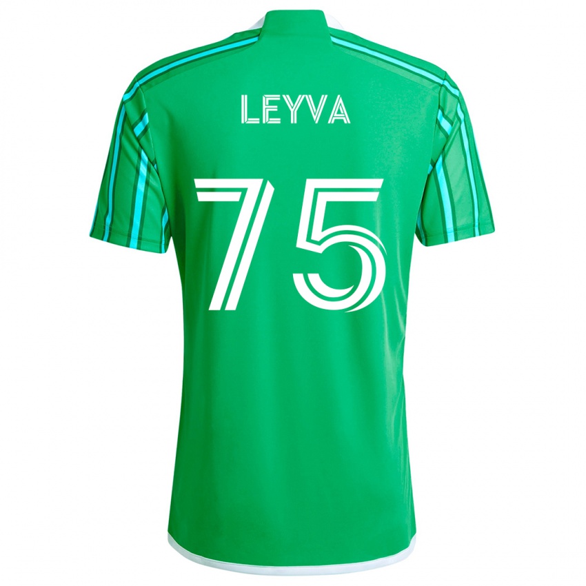 Kinder Danny Leyva #75 Grün Weiß Heimtrikot Trikot 2024/25 T-Shirt