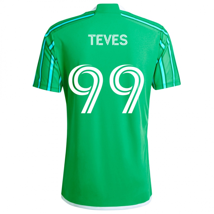 Kinder Dylan Teves #99 Grün Weiß Heimtrikot Trikot 2024/25 T-Shirt