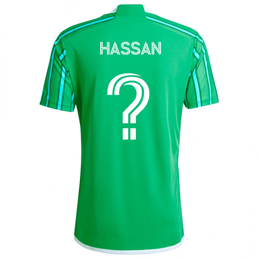 Kinder Omar Hassan #0 Grün Weiß Heimtrikot Trikot 2024/25 T-Shirt