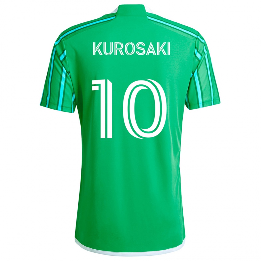 Kinder Yuuka Kurosaki #10 Grün Weiß Heimtrikot Trikot 2024/25 T-Shirt