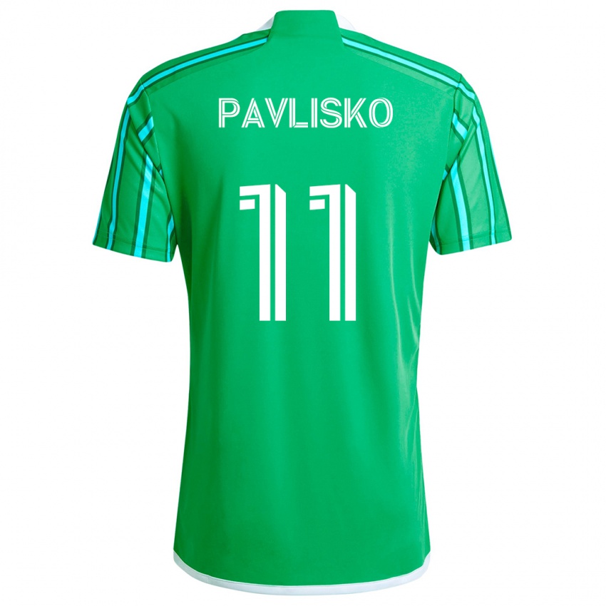 Kinder Kirsten Pavlisko #11 Grün Weiß Heimtrikot Trikot 2024/25 T-Shirt