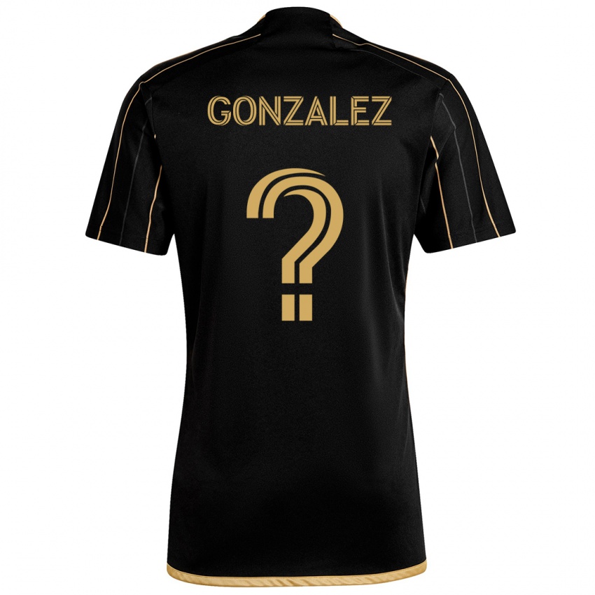 Kinder Mario González #0 Schwarzes Gold Heimtrikot Trikot 2024/25 T-Shirt