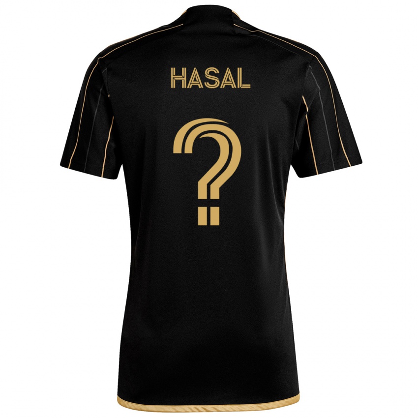 Kinder Thomas Hasal #0 Schwarzes Gold Heimtrikot Trikot 2024/25 T-Shirt