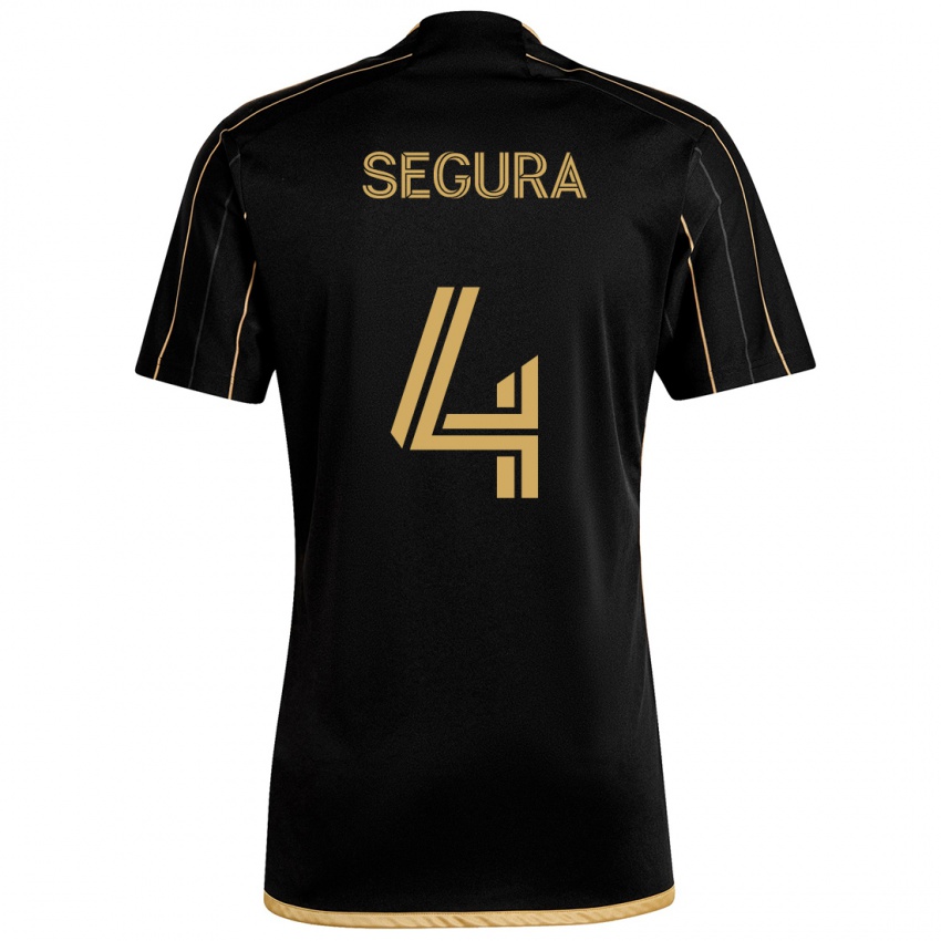 Kinder Eddie Segura #4 Schwarzes Gold Heimtrikot Trikot 2024/25 T-Shirt