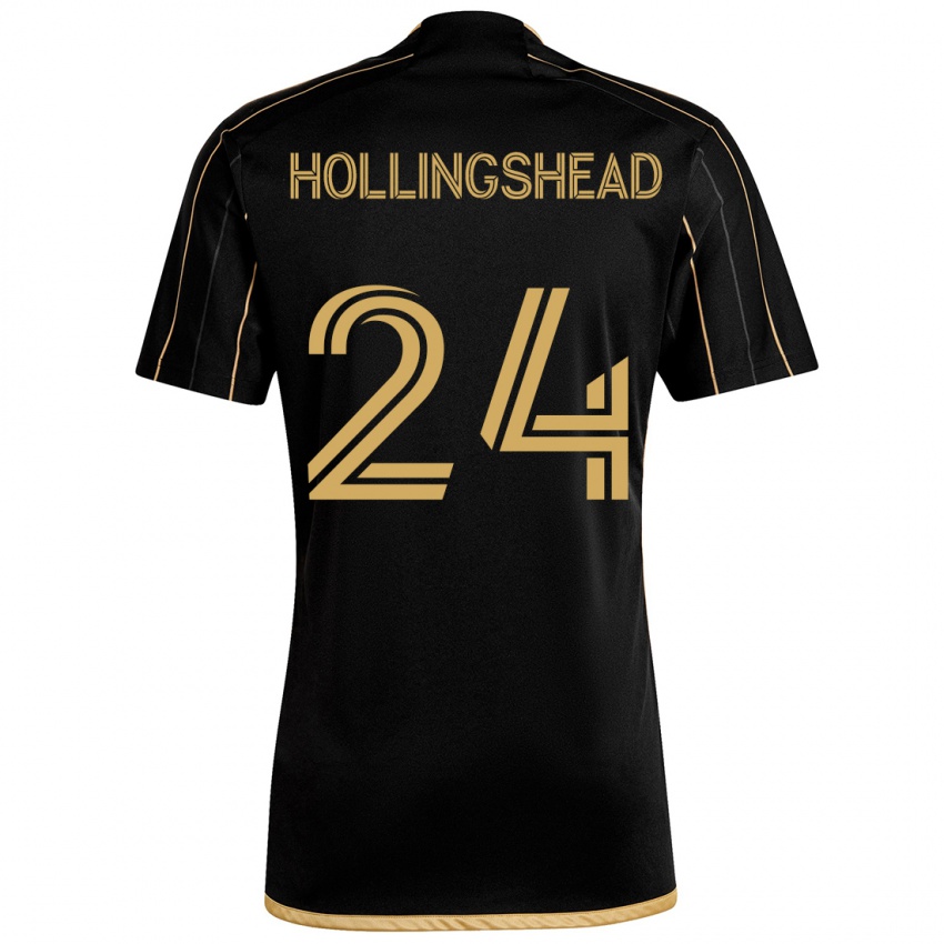 Kinder Ryan Hollingshead #24 Schwarzes Gold Heimtrikot Trikot 2024/25 T-Shirt