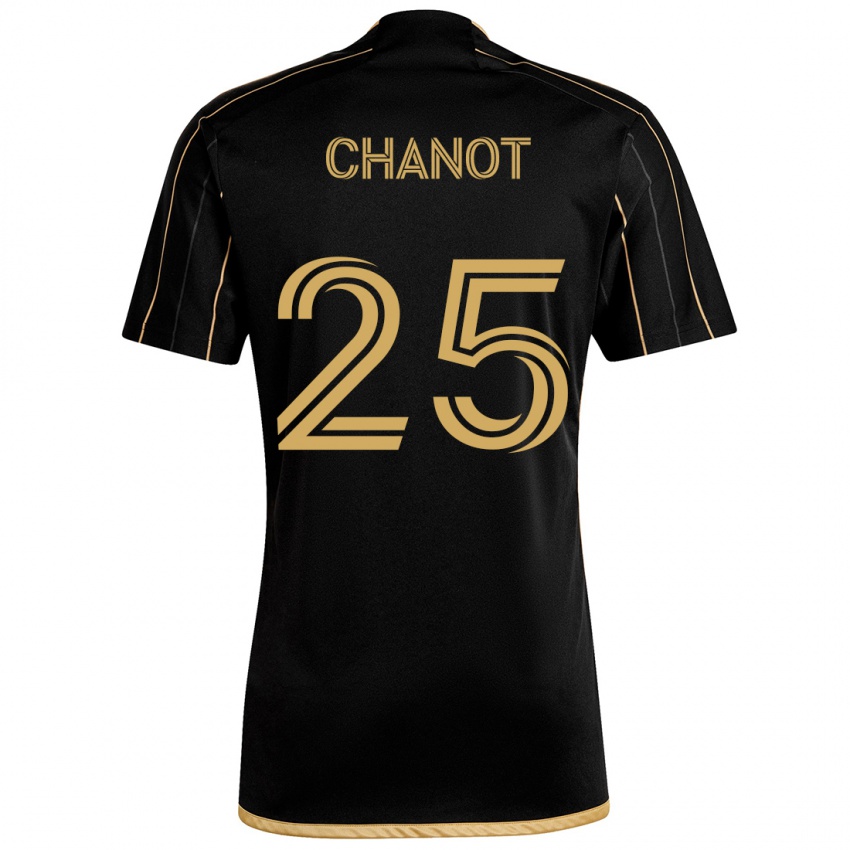 Kinder Maxime Chanot #25 Schwarzes Gold Heimtrikot Trikot 2024/25 T-Shirt