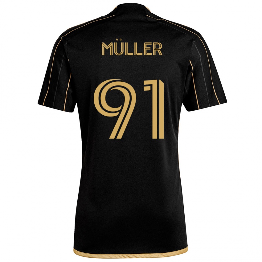 Kinder Luis Müller #91 Schwarzes Gold Heimtrikot Trikot 2024/25 T-Shirt