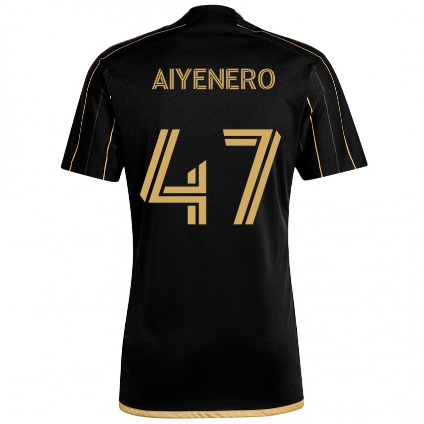 Kinder Marius Aiyenero #47 Schwarzes Gold Heimtrikot Trikot 2024/25 T-Shirt