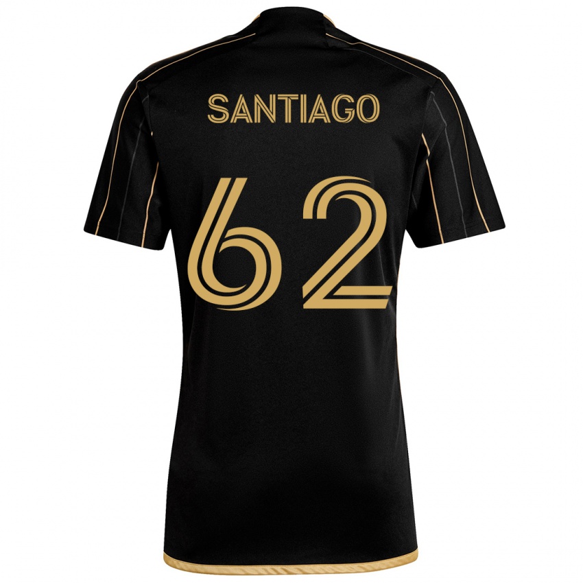 Kinder Joshua Santiago #62 Schwarzes Gold Heimtrikot Trikot 2024/25 T-Shirt