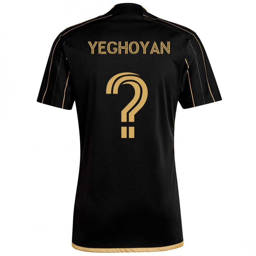 Kinder David Yeghoyan #0 Schwarzes Gold Heimtrikot Trikot 2024/25 T-Shirt