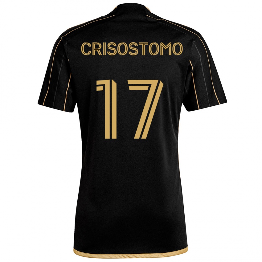 Kinder Danny Crisostomo #17 Schwarzes Gold Heimtrikot Trikot 2024/25 T-Shirt