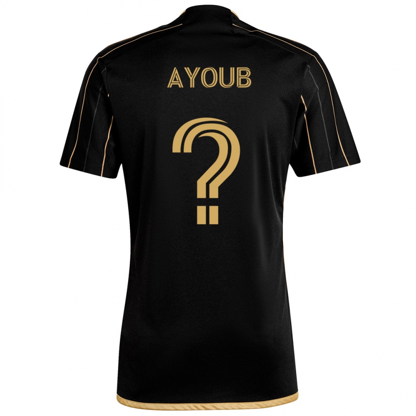 Kinder Ryan Ayoub #0 Schwarzes Gold Heimtrikot Trikot 2024/25 T-Shirt