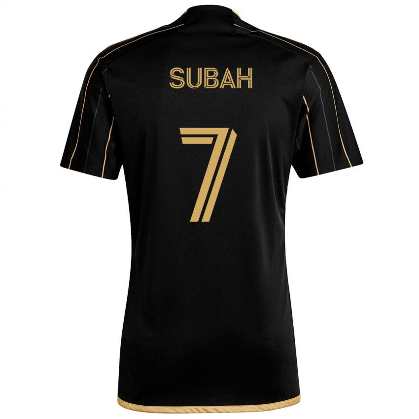 Kinder Yekeson Subah #7 Schwarzes Gold Heimtrikot Trikot 2024/25 T-Shirt