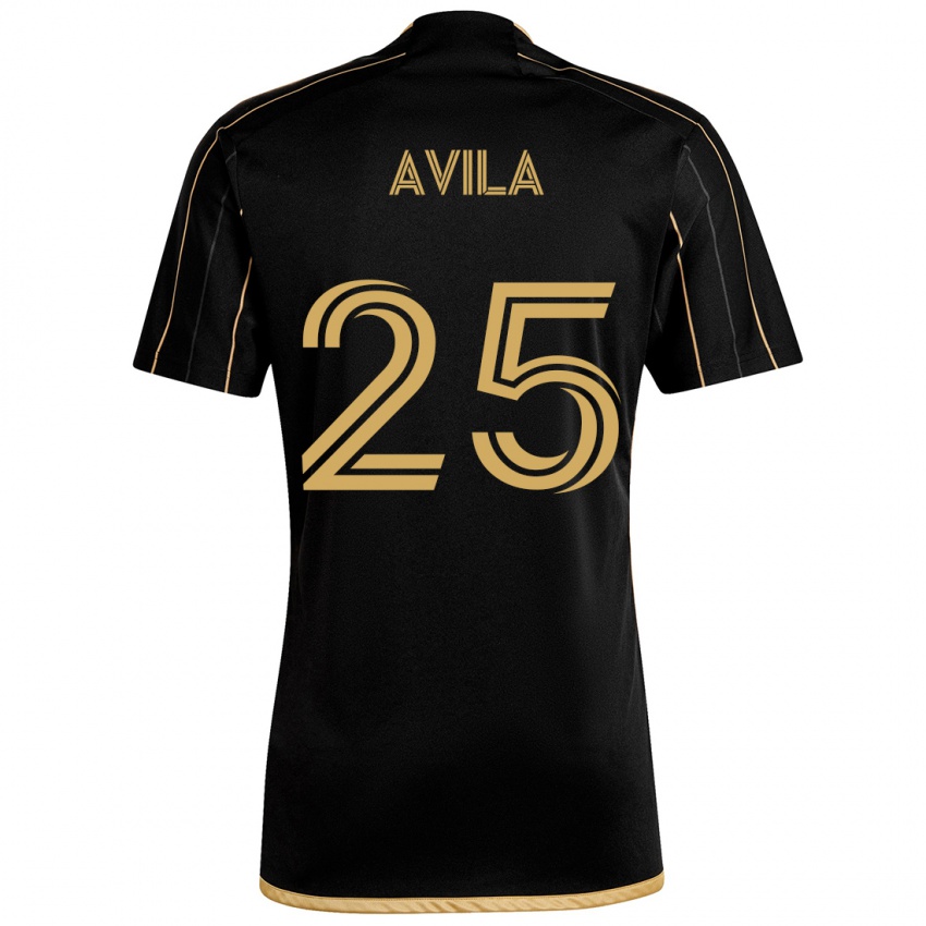 Kinder Armando Avila #25 Schwarzes Gold Heimtrikot Trikot 2024/25 T-Shirt