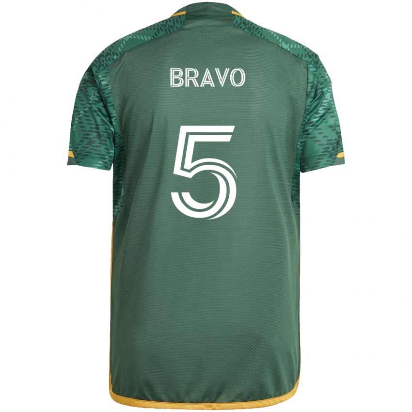 Kinder Claudio Bravo #5 Grün Orange Heimtrikot Trikot 2024/25 T-Shirt