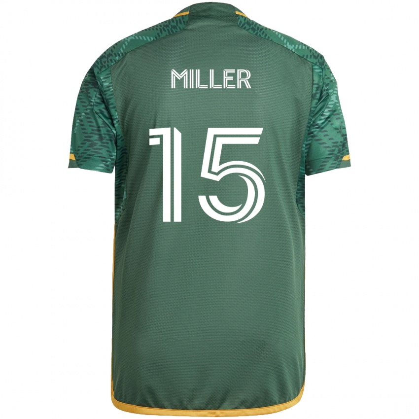 Kinder Eric Miller #15 Grün Orange Heimtrikot Trikot 2024/25 T-Shirt