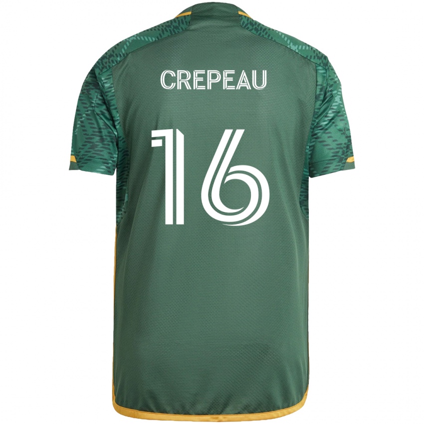 Kinder Maxime Crépeau #16 Grün Orange Heimtrikot Trikot 2024/25 T-Shirt