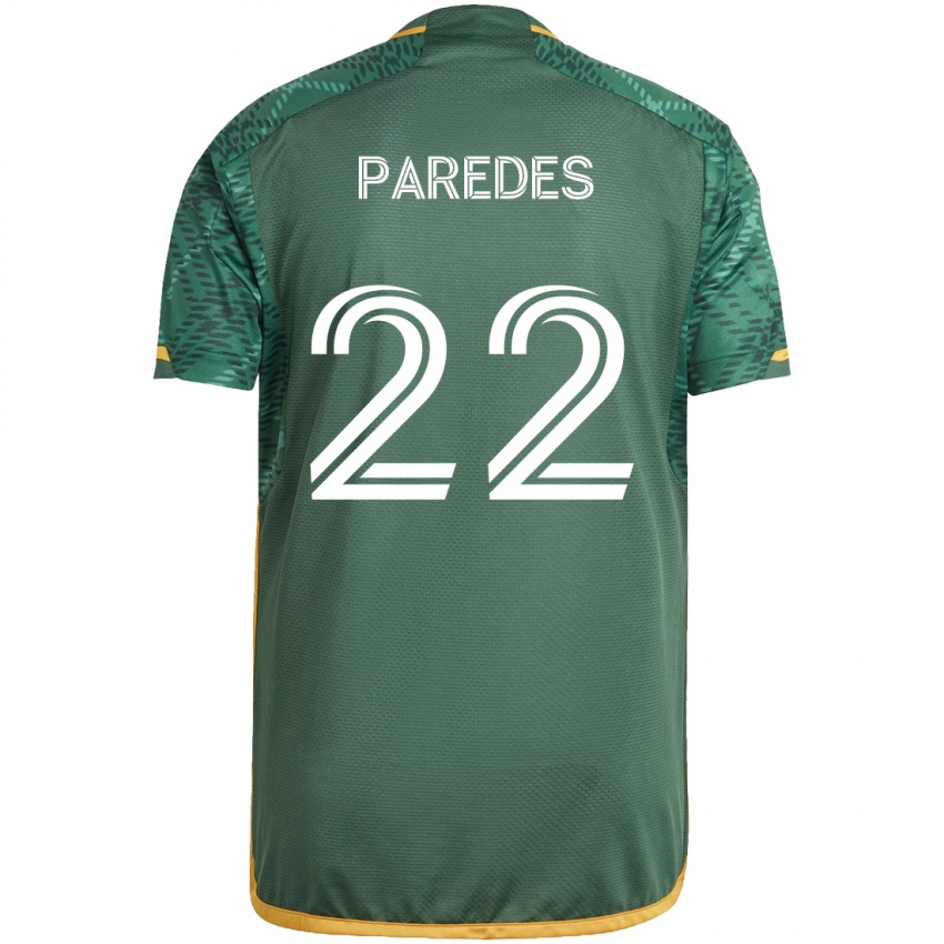 Kinder Cristhian Paredes #22 Grün Orange Heimtrikot Trikot 2024/25 T-Shirt