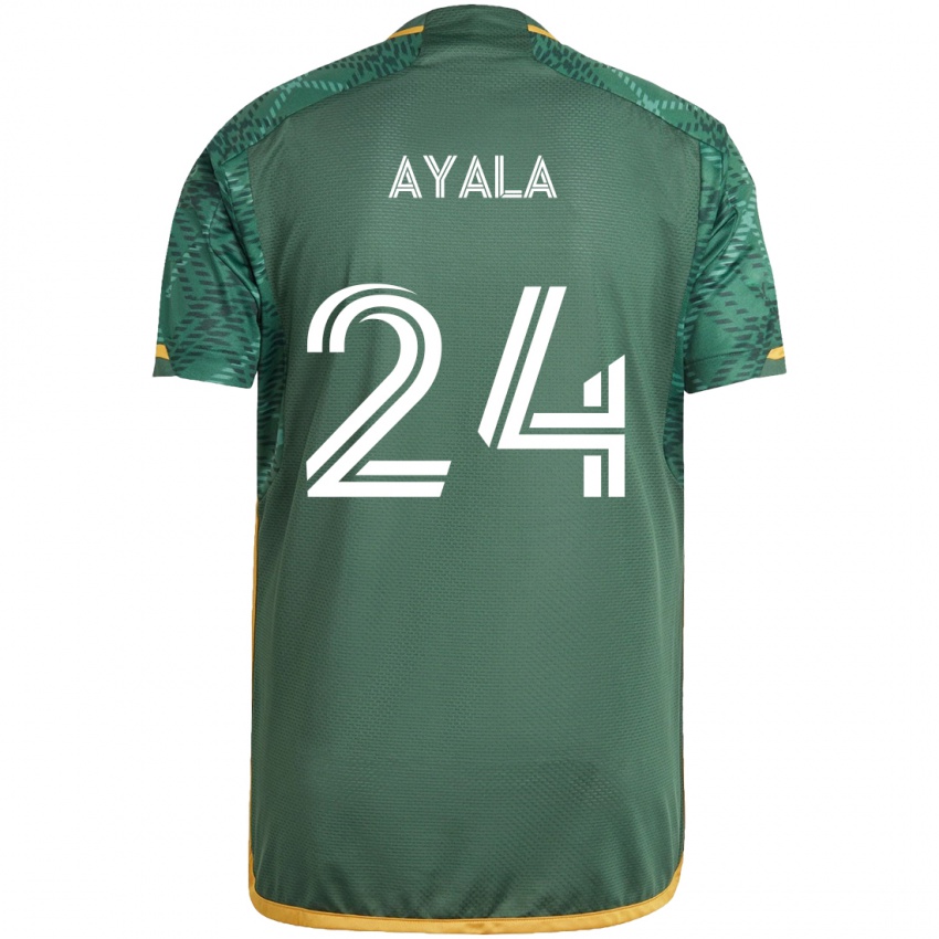 Kinder David Ayala #24 Grün Orange Heimtrikot Trikot 2024/25 T-Shirt