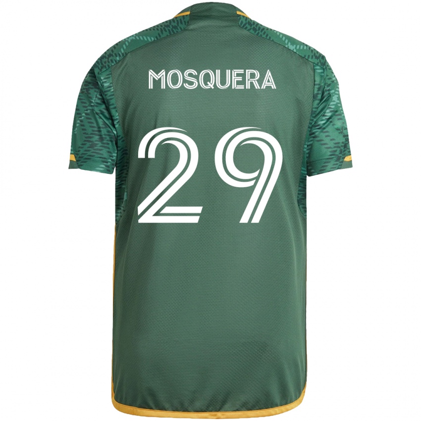 Kinder Juan David Mosquera #29 Grün Orange Heimtrikot Trikot 2024/25 T-Shirt