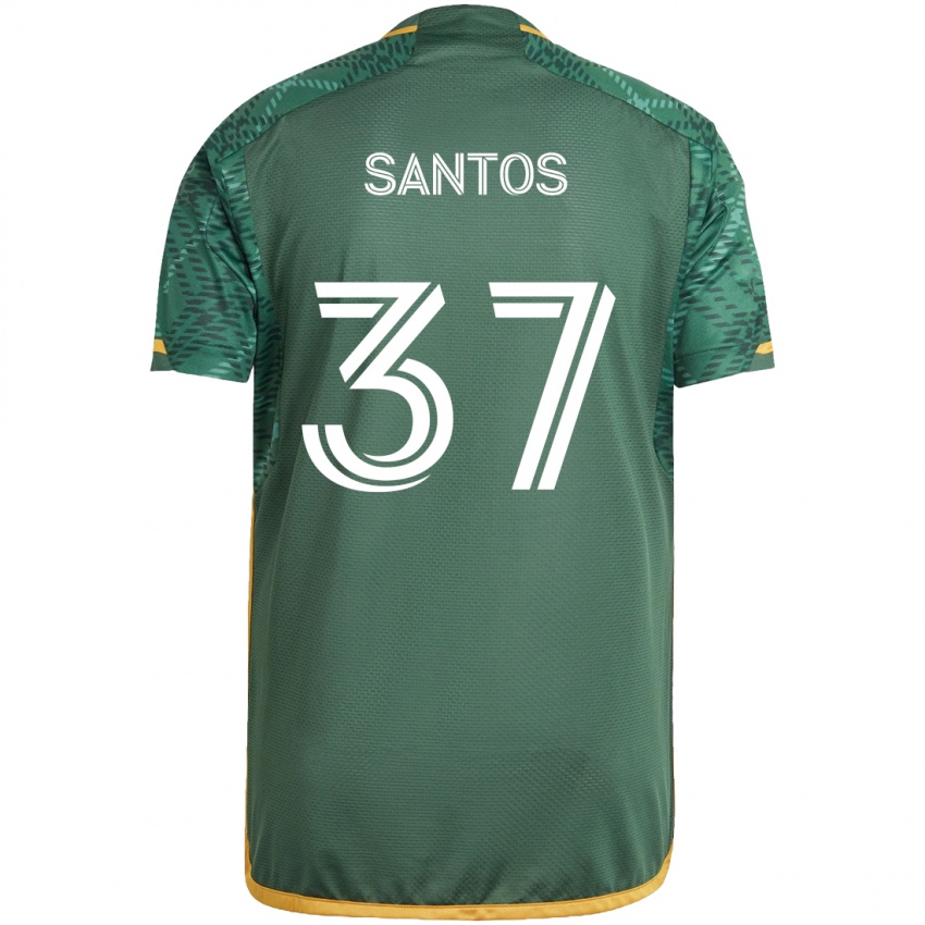 Kinder Noah Santos #37 Grün Orange Heimtrikot Trikot 2024/25 T-Shirt