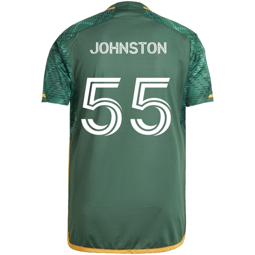 Kinder Malcolm Johnston #55 Grün Orange Heimtrikot Trikot 2024/25 T-Shirt