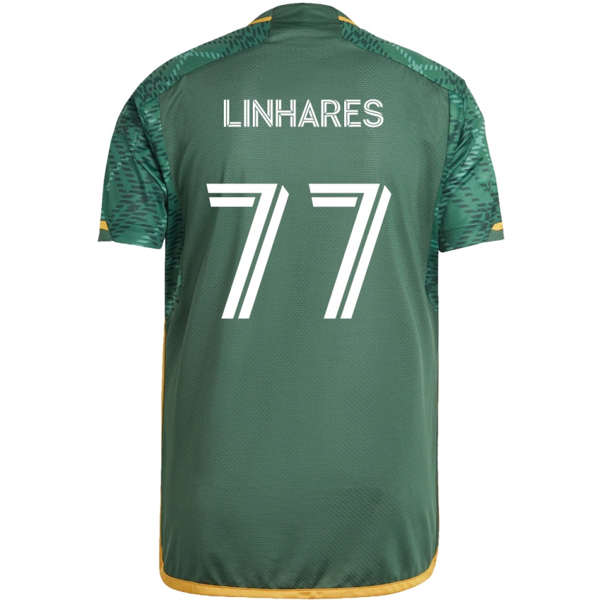 Kinder Kyle Linhares #77 Grün Orange Heimtrikot Trikot 2024/25 T-Shirt