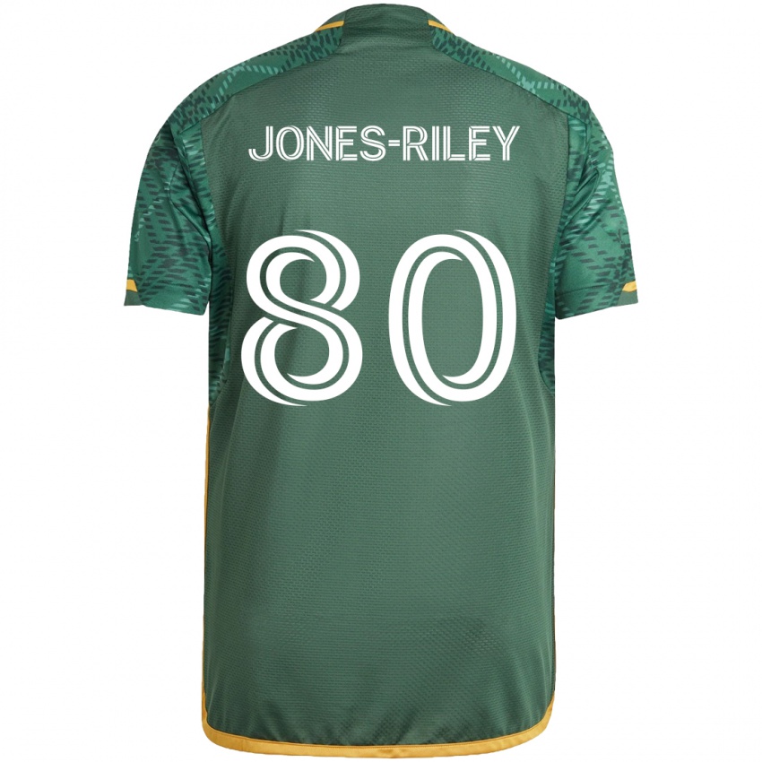 Kinder Jaden Jones-Riley #80 Grün Orange Heimtrikot Trikot 2024/25 T-Shirt