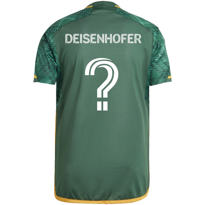 Kinder Maximilian Deisenhofer #0 Grün Orange Heimtrikot Trikot 2024/25 T-Shirt