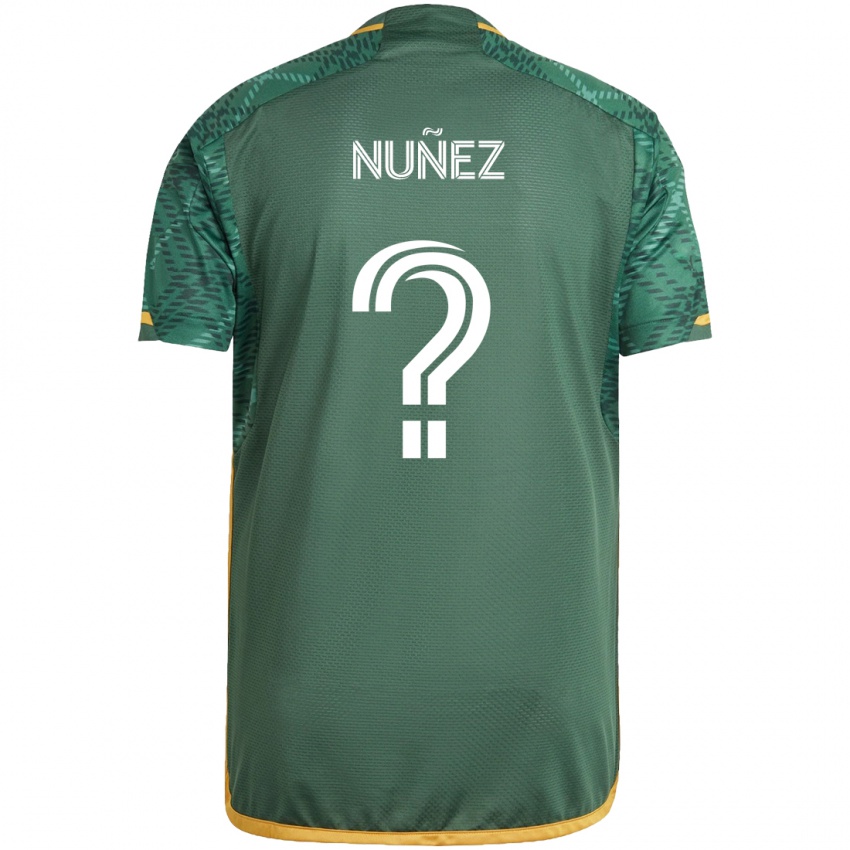 Kinder Daniel Nuñez #0 Grün Orange Heimtrikot Trikot 2024/25 T-Shirt