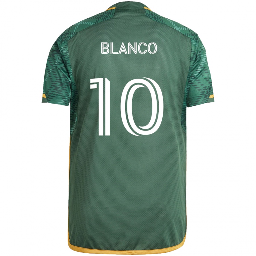 Kinder Sebastián Blanco #10 Grün Orange Heimtrikot Trikot 2024/25 T-Shirt