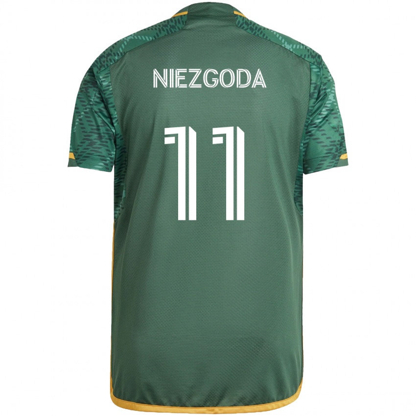 Kinder Jaroslaw Niezgoda #11 Grün Orange Heimtrikot Trikot 2024/25 T-Shirt