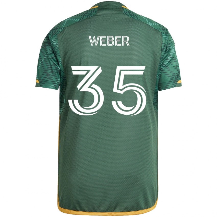 Kinder Tristan Weber #35 Grün Orange Heimtrikot Trikot 2024/25 T-Shirt