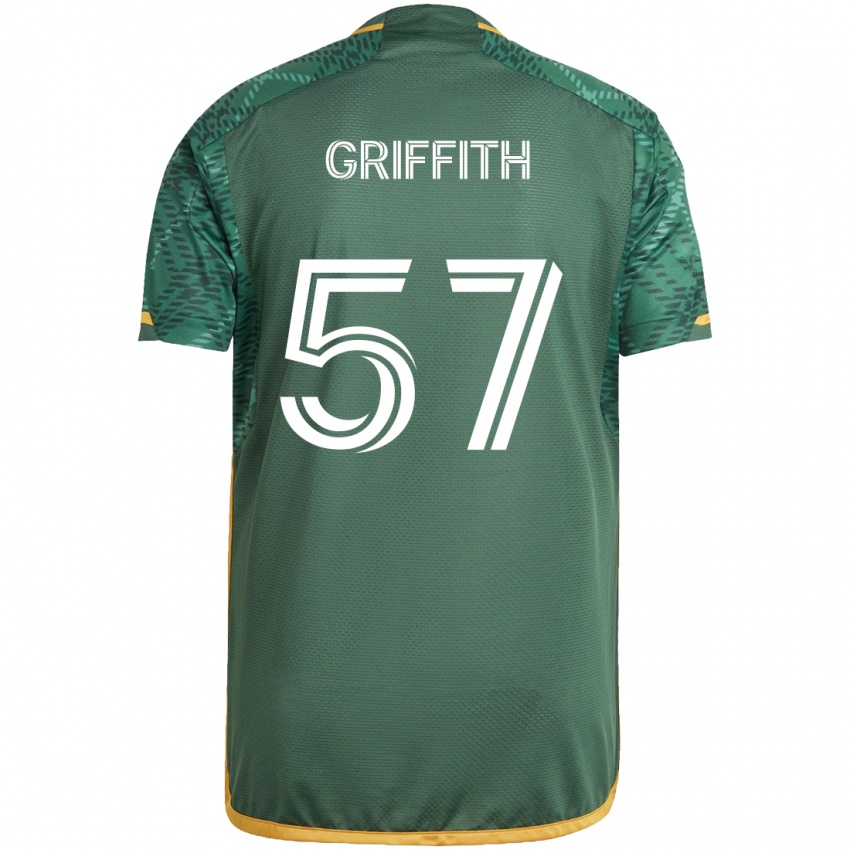 Kinder Víctor Griffith #57 Grün Orange Heimtrikot Trikot 2024/25 T-Shirt