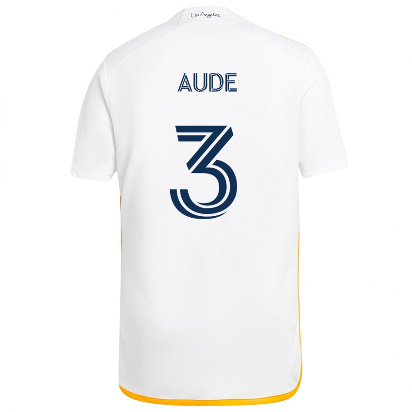 Kinder Julián Aude #3 Weiß Gelb Heimtrikot Trikot 2024/25 T-Shirt